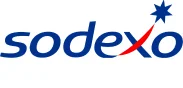 Sodexo - logo firmy z niebieskim napisem i gwiazdką